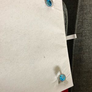 925 stamped silver blue sapphire earrings